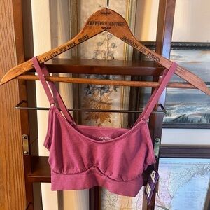 NWT Yummie Convertible Scoop Neck Pink Bralette Size S/M